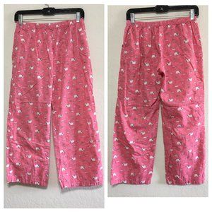 Pink Pajama Pants Womens Medium K-Fashion Polar Bear Print Cotton